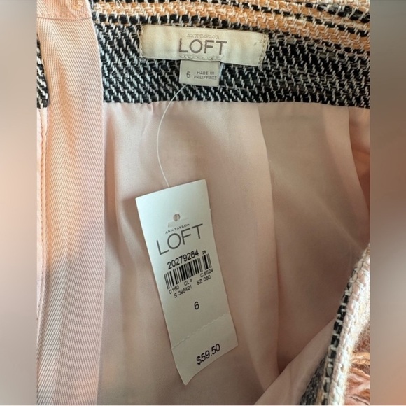 LOFT Asymmetrical Pink and Gray Striped Skirt - Picture 4 of 4